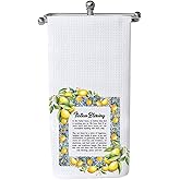 PXTIDY Italian Blessing Kitchen Towel Italian Housewarming Gifts Lemon Kitchen Decor Accessories Italy Mama Nonna Tea Dish Towel (we Believe That t)