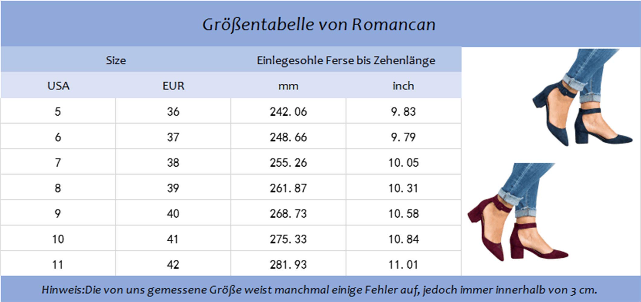 Damen Blockabsatz Mary Janes Schuhe Knöchelriemchen Wies Wildleder Pumps Mid Heel Geschlossener Zeh Sommerschuhe, Schwarz, 38 EU