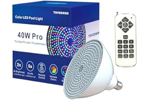 TOVEENEN LED Pool Light Bulb for inground Pool - 120V 40W PRO Color Changing Pool Bulb Replacement for Pentair Hayward Pool Light Fixture