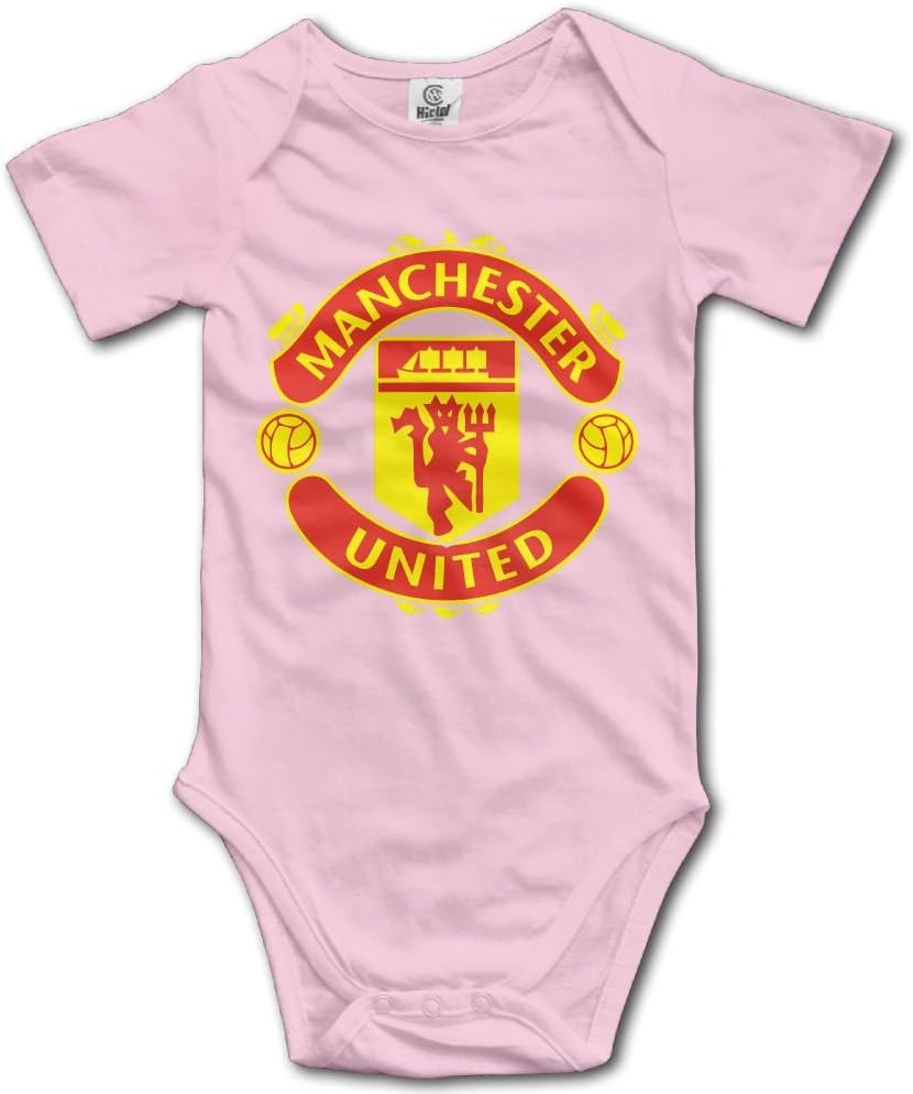 Manchester United Soccer Newborn Infant Baby Clothes T-Shirt Baby Short-Sleeve Bodysuit Pink 3M