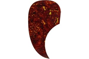 IKN Self Adhesive Acoustic Guitar Pickguard Comma Shape Pick Guards for Folk Acoustic Guitar(Red Tortoise)
