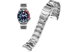 Danxancy Stainless Steel Watch Band Curved Ends Tapered 18mm 19mm 20mm 21mm 22mm 24mmFlexible Metal Watch Strap Smartwatch Bracelet Deployment Double FlipLock Buckle Silver Black Gold