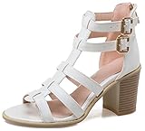 Easemax Women's High Top High Chunky Heel Strappy