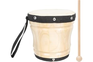 EXCEART Bongo Drum Set - 15Cm Black Synthetic Percussion Instrument with Drumstick Clear Sound and Easy to Learn for Home Use