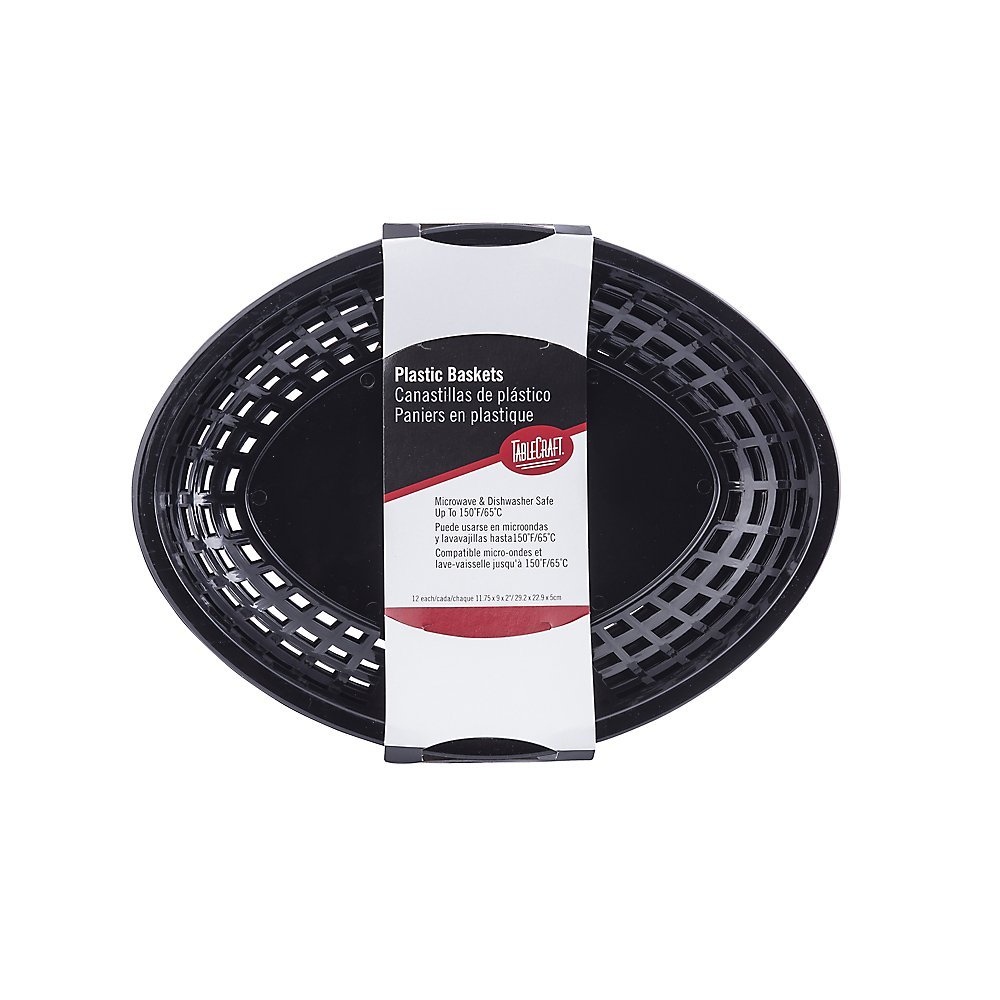 Amazon.com: TableCraft C1084BK BK 11-3/4 x 8-7/8 x 1-7/8 Oval Jumbo Basket - 12/PK: Home & Kitchen