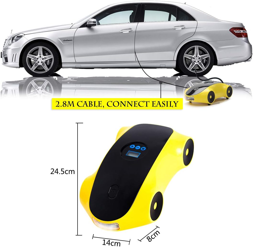 Digital Tyre Inflator Yellow Azipro 12v 1w 150psi Waterproof Portable Air Compressor Car Tyre Pump With