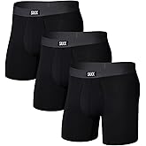 SAXX Underwear Co. Men's Core Cotton Boxer Brief with Fly, Pouch, 3 Pack