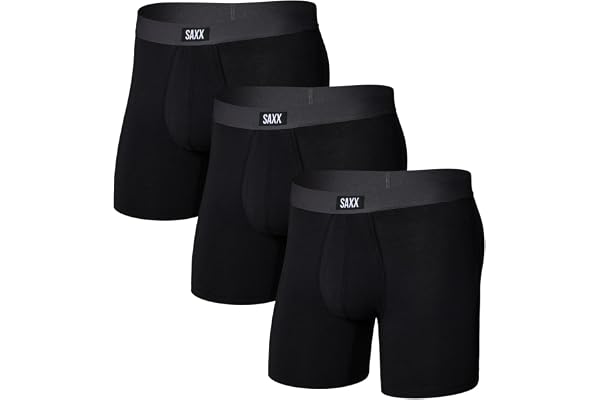 SAXX Underwear Co. Men's Core Cotton Boxer Brief Fly 3-Pack