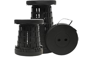 JAEMEYEM 2025 Collapsible Stool Chair, Max 660lb Upgraded Folding Stool, Lightweight, Sturdy, Adjustable, Portable, Foldable Seat Stools for Outdoor Camping Fishing Hiking BBQ