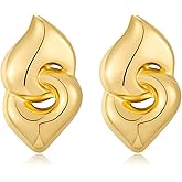 YUJIE Chunky Studs Earrings for Women Geometric Double Heart Earring Fashion Jewelry