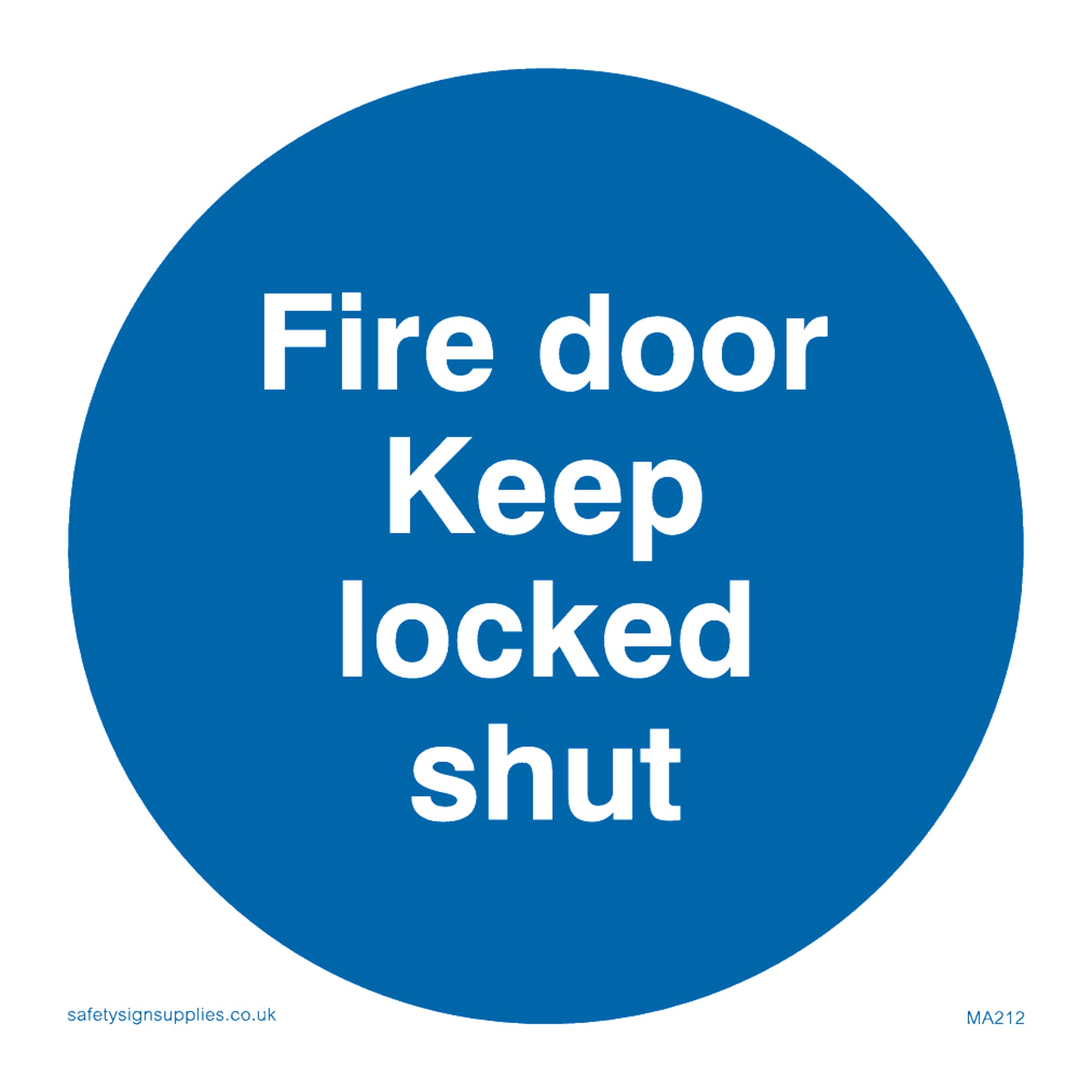 Pack of five - Fire Door Keep Locked Shut Sign - 85x85mm - S85
