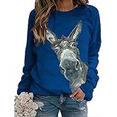 Neyaolk Pumpkin-Sweatshirt Halloween Crewneck Shirt - Cats Graphic Printed Long Sleeve Loose Pullover Top