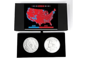 2025 President Trump 2 Coin Fight and 47th President 1oz .999 Silver Coins in Black Velvet Lined Gift Box Uncirculated