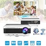 Bluetooth Projector Wireless LED 3900 Lumen Android Bluetooth Proyector Smart Wifi HD WXGA Home Theatre Projectors Airplay Miracast LCD 1080P Android Projector with Bluetooth HDMI USB VGA AV Audio Out