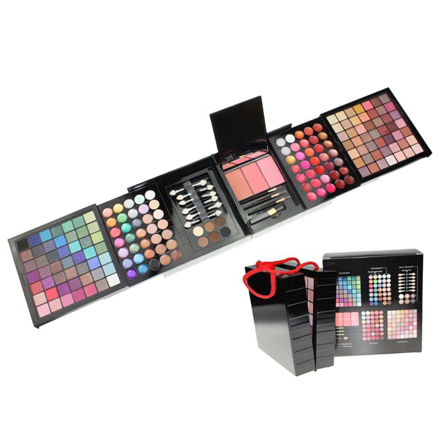 VIOLA HOUSE 177 Colors Eyeshadow Palette Makeup Set Stage Performances Party Professional Box, Cosmetics Make-Up Cassette Set in Travel Kit Beauty Case with Mirror