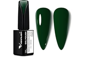 V VENALISA VENALISA 15ml Emerald Green Gel Nail Polish, Dark Green Lime Color Soak Off UV LED Nail Gel Polish Nail Art Starter Manicure Salon DIY at Home, 0.53 OZ