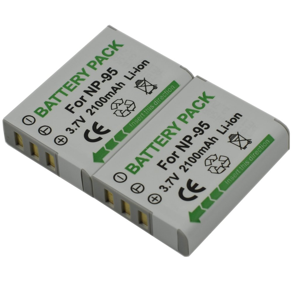 BTBAI 2x NP-95 Battery+Charger AC Wall Single For NP95 FinePix F30 F31fd Real 3D W1 X100 X100S X100T X100LE X30 X-S1 X70 Digital Camera Battery Charger Adapter k1a