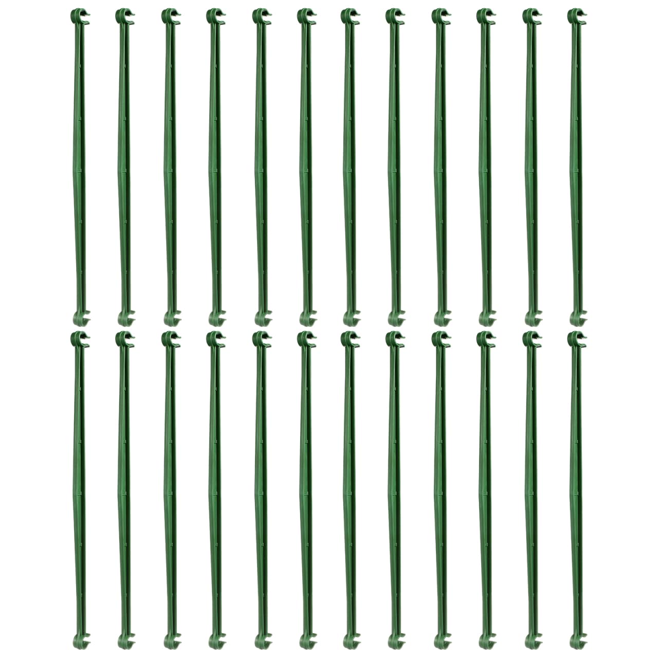 Yardwe 24-Piece Extendable Green Plastic Trellis Plant Support for 11 mm Diameter Plant Stakes, 30 cm Long