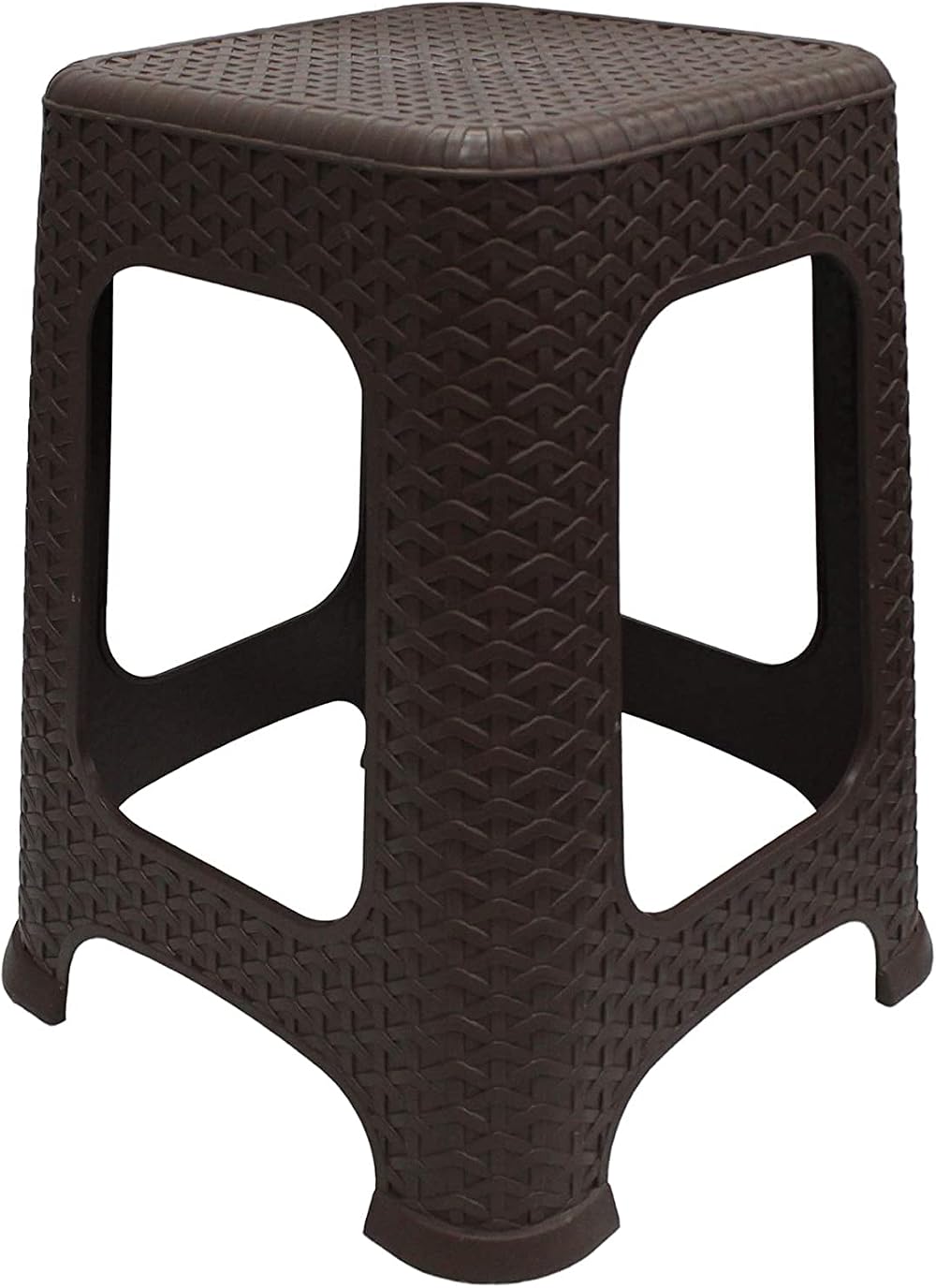 Easy Shopping Rattan Stackable Stool Step Stool Indoor Outdoor Brown
