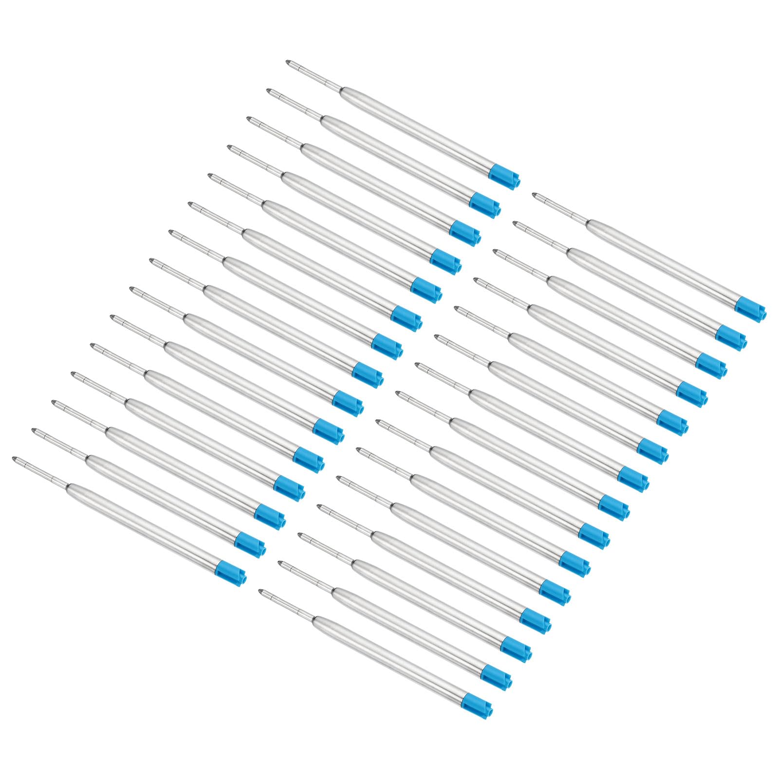 PATIKIL 1mm Pen Ink Refills, 30 Pcs Ballpoint Refill Medium Point Metal Compatible Replaceable Replacement for Retractable Pen Writing Office, Blue