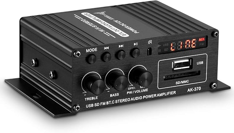 Amazon Co Jp 12v Bluetooth 車 パワーアンプ 2チャネル オートバイ アンプ Sd Uディスク 電源アダプター付属 家電 カメラ