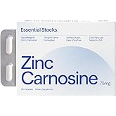 Essential Stacks Zinc Carnosine 75 mg Supplement - Third-Party Tested | Supports Stomach &amp; Gut Lining, Verified Gluten, Dairy &amp; Soy Free, 60 Easy-To-Swallow Zinc L-Carnosine 75mg Capsules