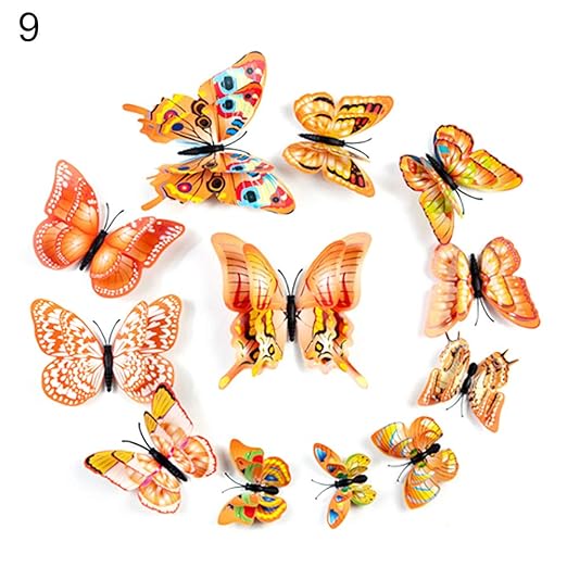 uyhghjhb 12 Piezas Pegatinas de Pared 3D Doble Capa Mariposa ...
