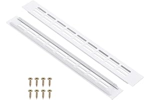 PATIKIL 2 Pcs Door Air Vent Cover, 16 x 1.7 (Outer Dimensions) Inch Aluminum Louvered Ventilation Grille Rectangle Toe Kick V