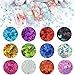 QIMYAR Nail Art Splarkly Laser Butterfly Sequin Acrylic Paillettes Holographic Glitter Fakes Tips 12 Colors