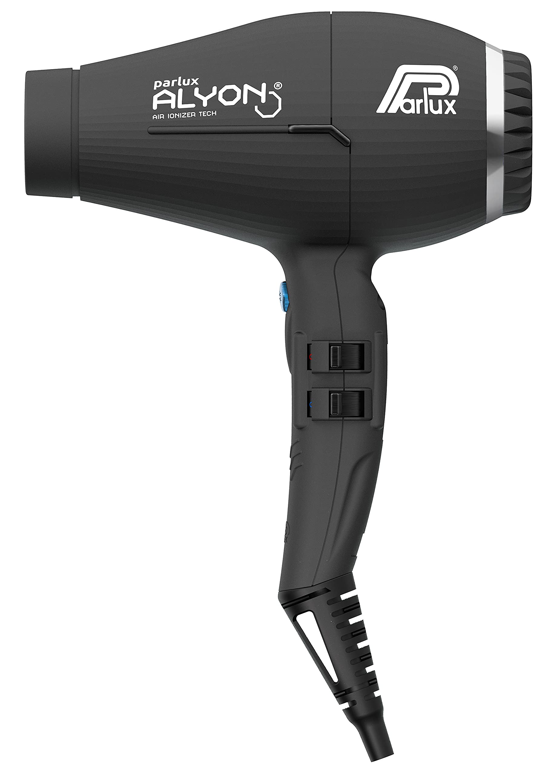 Parlux Alyon Hair Dryer. Light, Long Life Professional Hairdryer with Air Ionizer Technology & 2 Concentrator Nozzles. 2250 W Blow Dryer with 2 Speeds, 4 Temperatures & Cold Shot Button. (Matt Black)