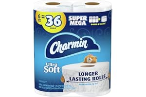 Charmin Ultra Soft Toilet Paper, 6 Super Mega Rolls = 36 Regular Rolls