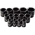 ARCAN TOOLS 1/2" Drive Shallow Impact Socket Set, Metric, 11mm - 32mm, 14 Pieces (AS21214M)