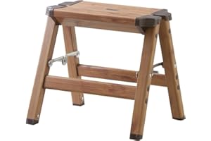 AZUMAYA PC-401 Folding Step 11.5" Inches Height Aluminum Frame Material, W13.0 x D11.0 x H11.5, Wooden Pattern Printed Surface Finish