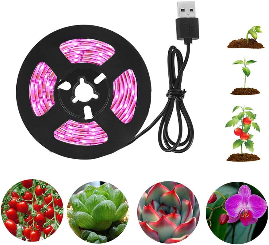 WLJI 60 LED 5W Waterproof Grow Light Bulb Full Spectrum Plant Lamp for Indoor Plants Vegetables