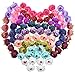AlphaAcc Pack of 10 Wedding Favor Mini Flower Head Artificial 1.5 Inch Silk Rose Heads for Bridal Shower Decorations Replacement for Flowers Bouquet - Vintage Burgundy