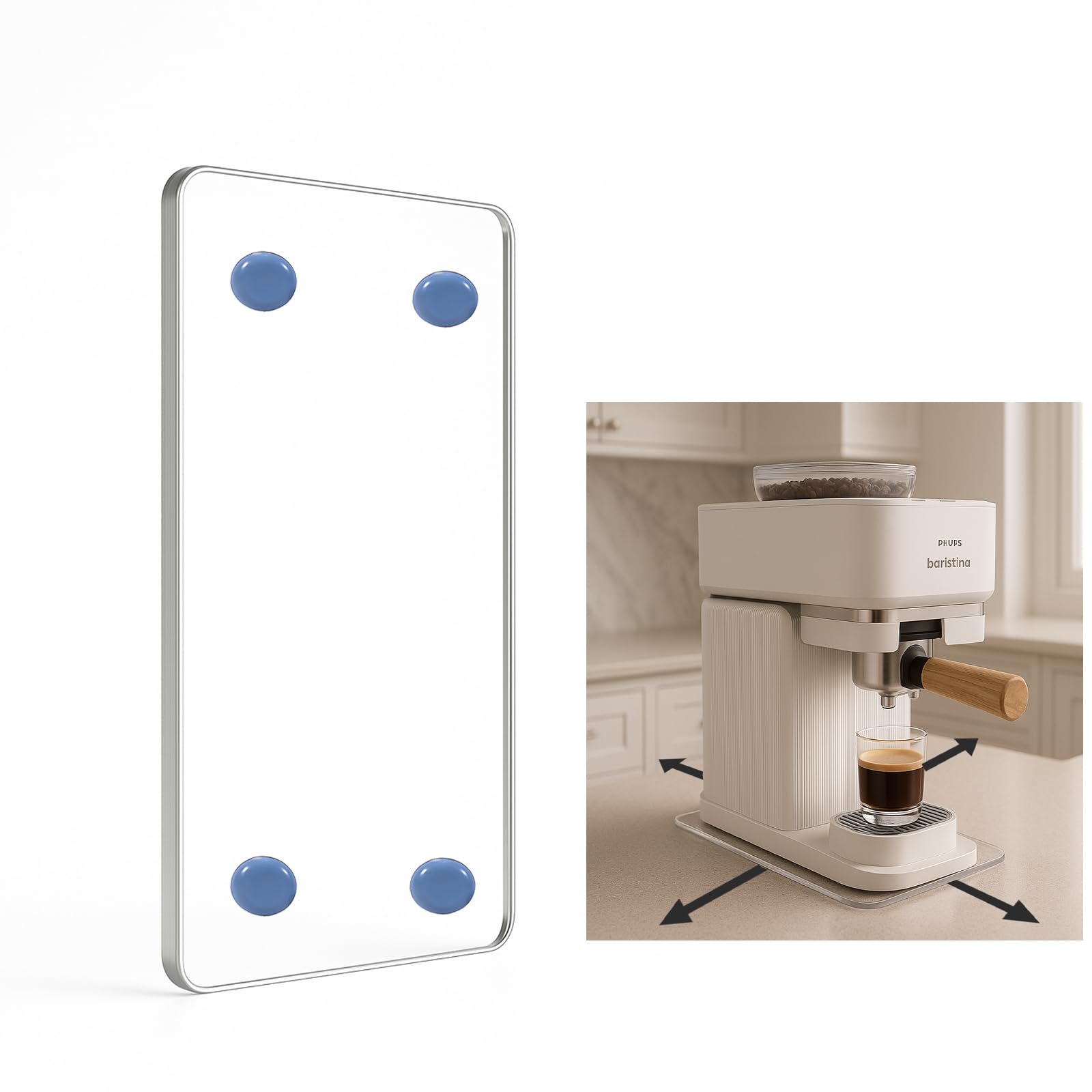 Photo 1 of Espresso Coffee Sliding Tray for PHILIPS Baristina Espresso Machine (BAR302/20), Transparent Acrylic Slider Tray for Countertop, PHILIPS Coffee Maker Accessories, Espresso Machine Accessories