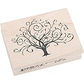 Inkadinkado Timbro In Legno 'Albero D'autunno' – 7,6x7,6 Cm, Stampa Nitida, Facile Da Pulire