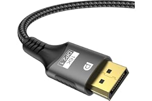 FDBRO 16K DisplayPort 2.1 Cable 16K@30Hz 8K@60Hz 4K@165Hz DP 2.1 Cord Male to Male Support HDR, 3D for PC, HDTV, Laptops, Gaming Monitor (Gray & Black, 3.3FT/1M)