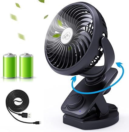 Amazon Co Jp Usb扇風機 卓上扇風機 クリップ扇風機 21新 Lifeholder 5000mah大容量 風量無段階調節 全方位送風 首振り 低騒音 2way給電 小型 強力 携帯扇風機 アマロフォームとubsケーブルと充電池付き 節電 熱中症対策 ブラック パソコン 周辺機器
