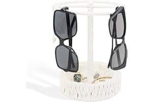 OPULANE Sunglass Organizer Storage, Sun-glasses Holder Stand with Plush Lined Tray, Eyeglass Display Rack, Sunglasses Organizer for Desk, Tabletop, Dresser, Eyewear, Countertop and Home Decor