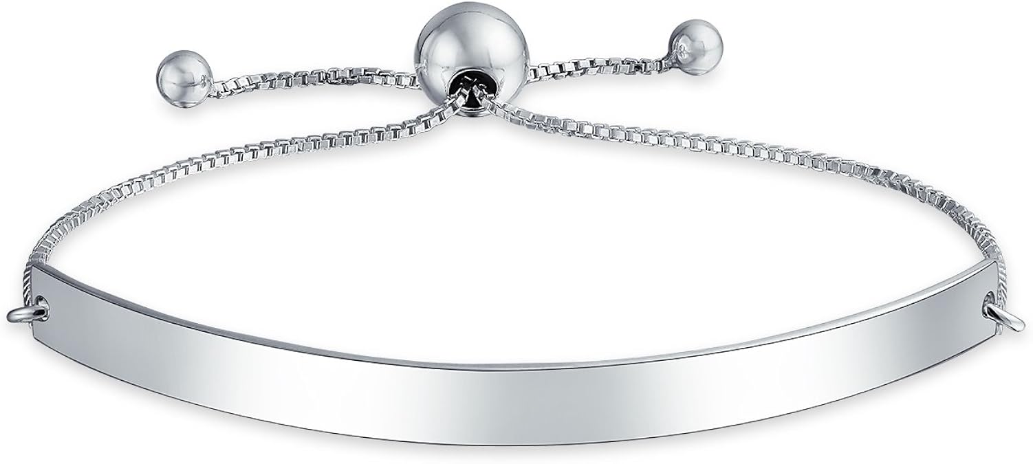 Identification ID Bracelet Engravable Name Plate Bar Bolo