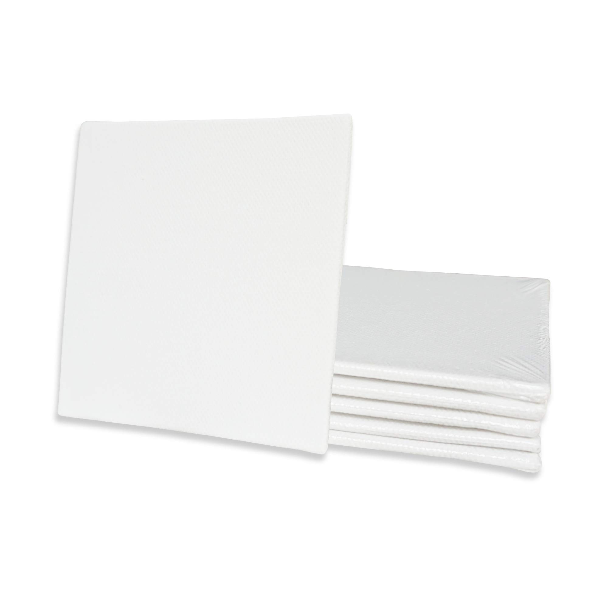 Eono Canvas Panels 10cm x 10cm Set of 6 Blank 100% Cotton