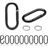 2 Inch Large Carabiner Clips, Aluminum Spring Oval Keyrings with Flat O-Rings for Hanging Keychain Dog Tags Backpack