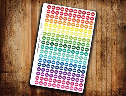 Running Planner Sticker Weightloss Running Shoe Rainbow Circle Icon Die Cut Removable and Repositionable Vinyl Stickers For A5 Planners Filofax Kikki K and More