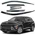 AUTOCLOVER Tape-On Rain Guards Window Visors 6 Pcs Set for Hyundai The All New Kona 2024 2025 / Window Deflectors, Out-Channel Vent Shades (Smoked)