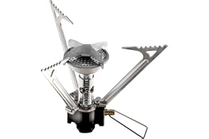 Martin MSI-12 Portable Backpacking Stove - Lightweight Rocket Flame Isobutane Gas Camping Burner for Outdoor Cooking