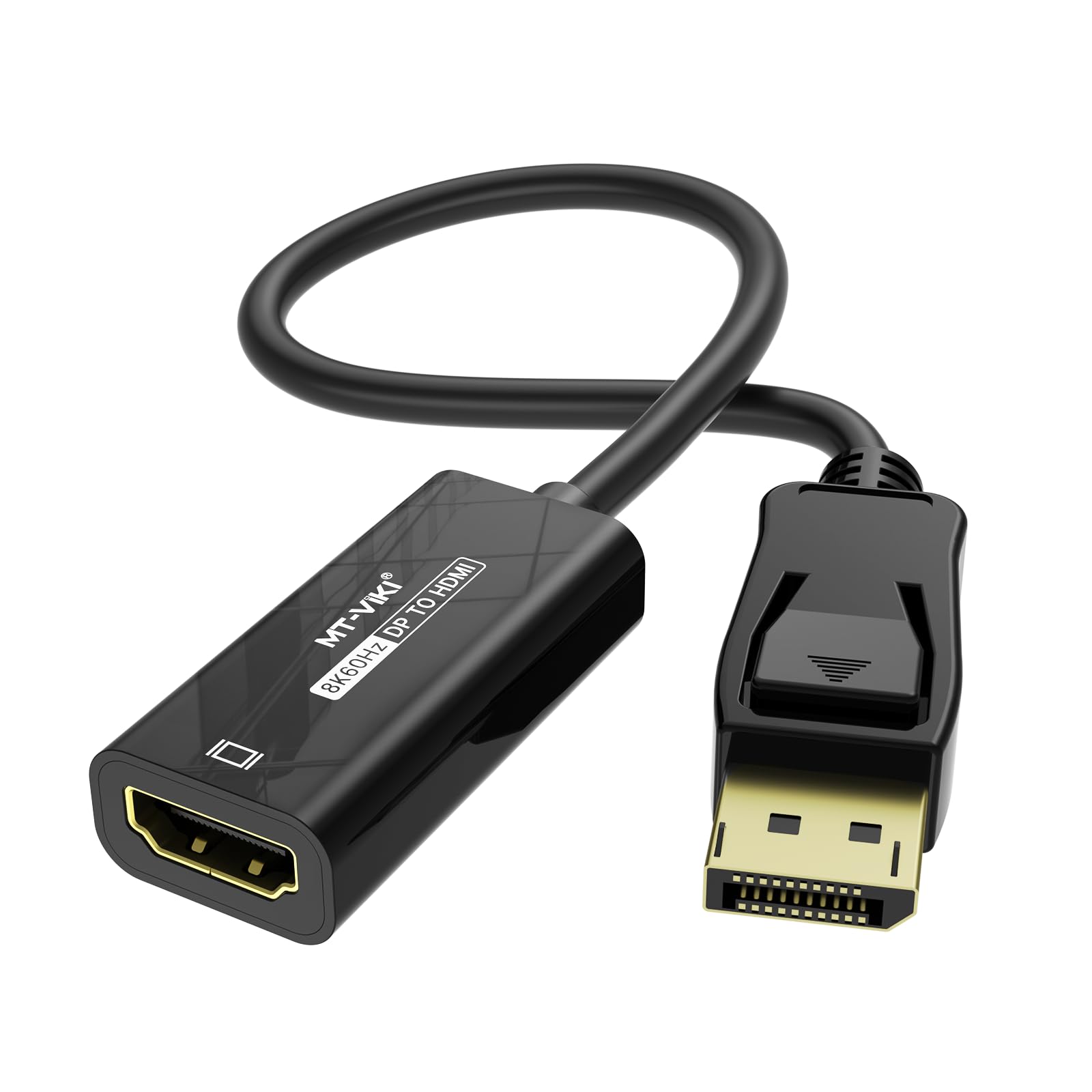MT-VIKI 8K Displayport to HDMI Adapter, Unidirectional DP 1.4 (Source) to HDMI 2.1(Monitor) Converter Male to Female, Ultra UHD 8K@60Hz, 4K@120Hz for Dell, Lenovo, NVIDIA, AMD & KVM Switch