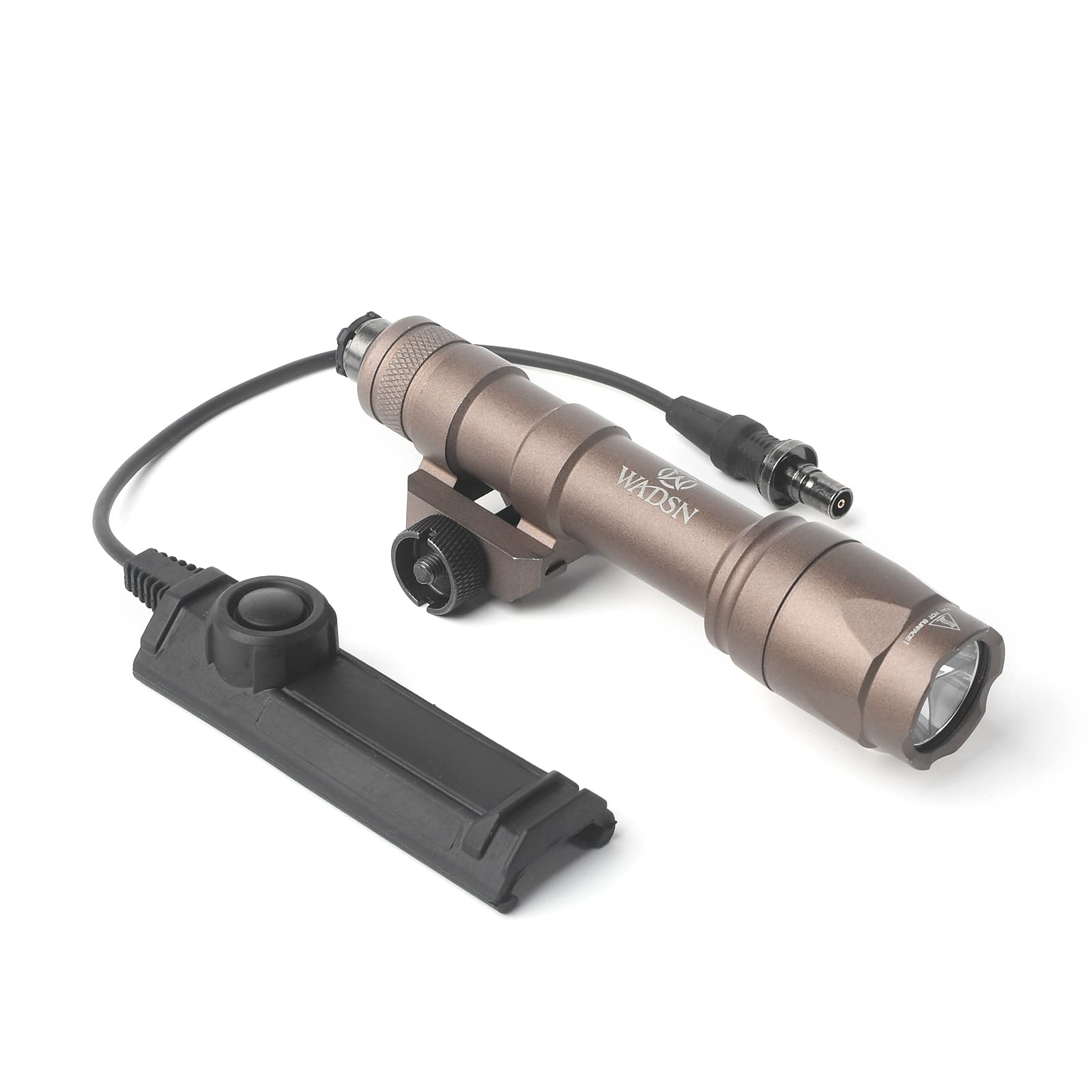 QIRUIMY M600C Tactical Airsoft Torch with Dual Function Switch,600 Lumens Flashlight Scout Light for 20mm Picatinny Rail System (Brown)
