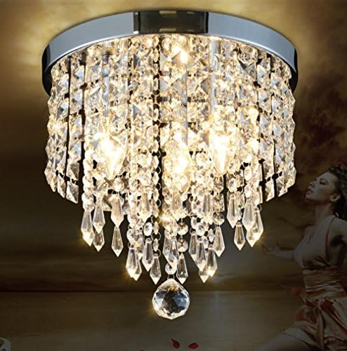 REVX AC110-240V 1*E14 Led Crystal Ceiling lamp/Dining Room Modern Porch Corridor European Style Pendant Lights, 25CM [Energy Class A++]