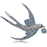 Lovely Crystal Swallow Brooch Pins, AILUOR Elegant Rhinestone Animal Bird Collection Custom Accessories Wedding Brooches Lapel Pin Jewelry Gifts Women